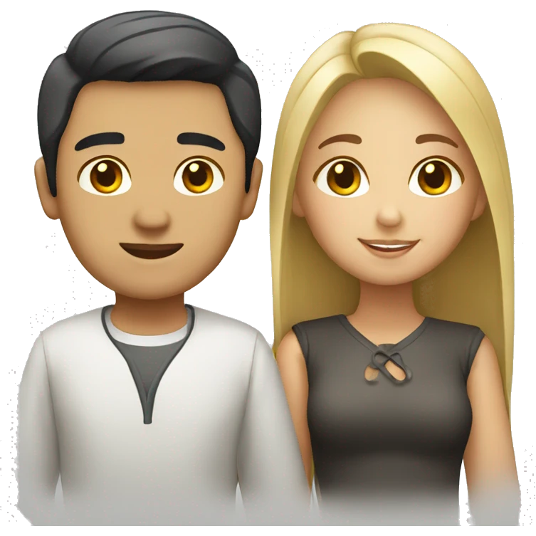 white asian couple emoji
