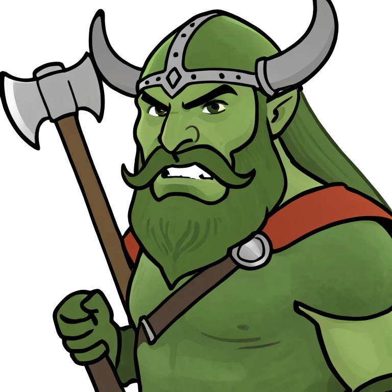 Viking warrior with an axe emoji