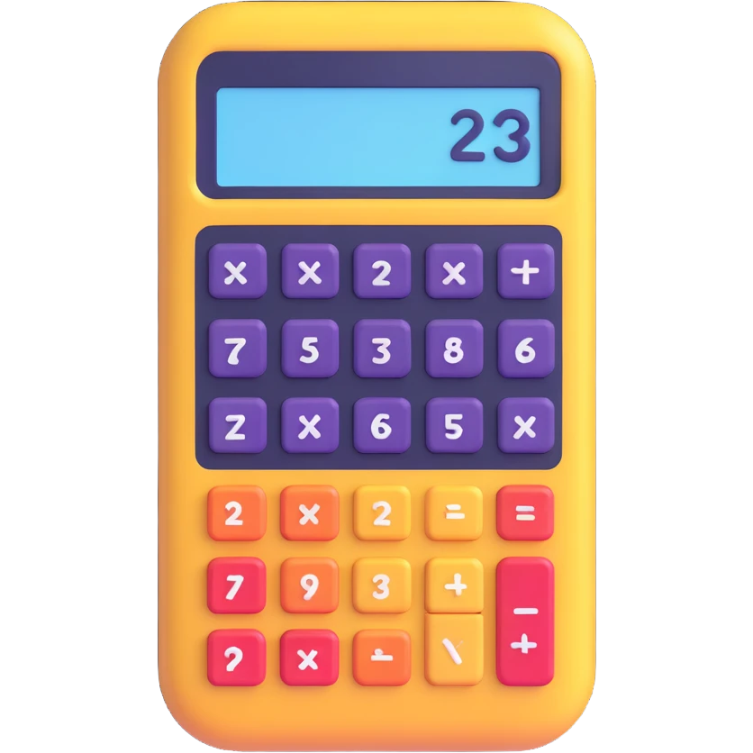 3d emoji style of a calculator emoji