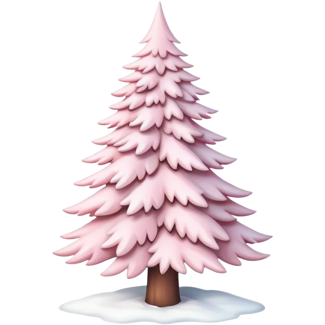 Pastel pink fir with snow  emoji