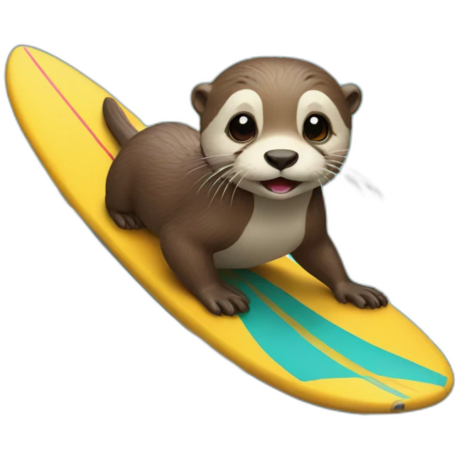 Otter surfing emoji