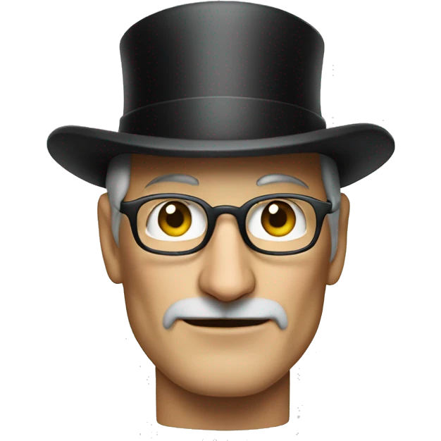 Steve jobs with top hat emoji