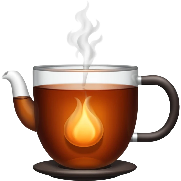 A close-up image of a cup filled with hot black tea, steam rising gently from the surface, placed on a simple background emoji
