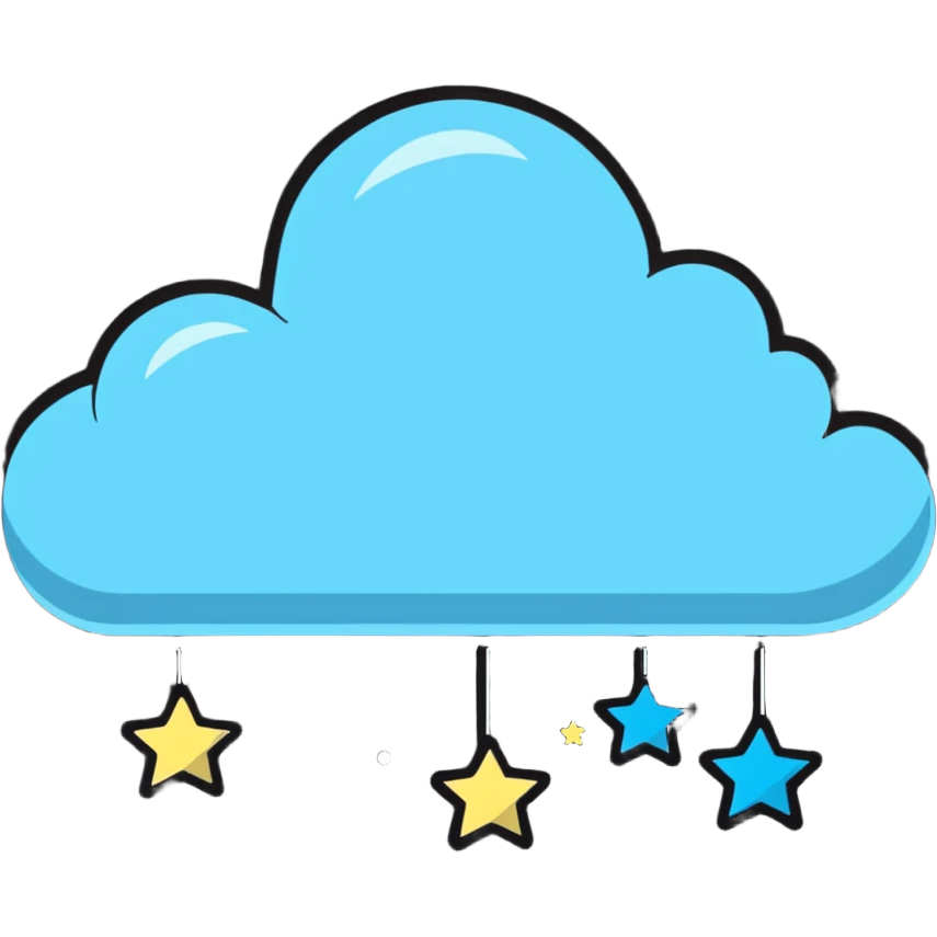 soft pink cloud with twinkling stars emoji