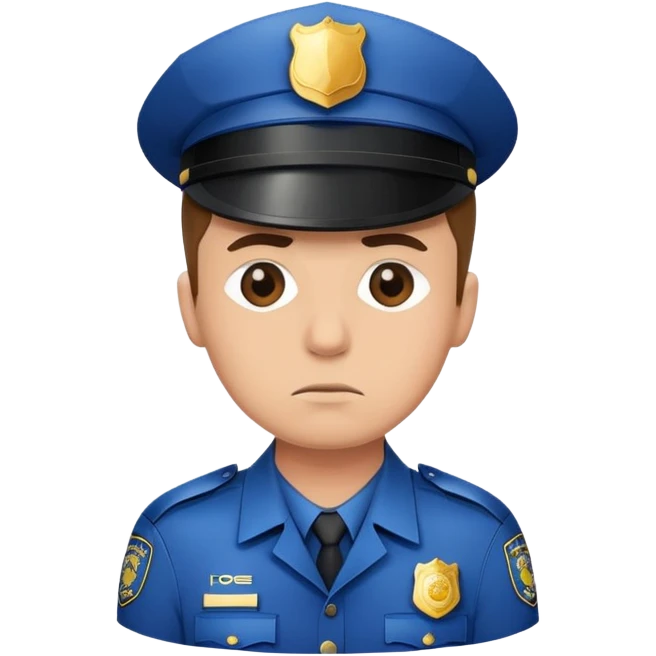 Сотрудник полиции с грустным лицом  emoji