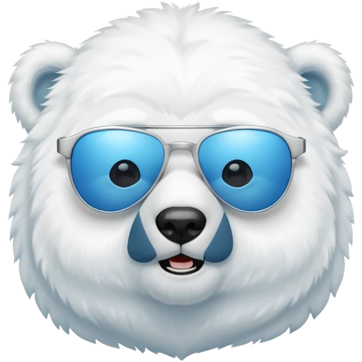 baby Polar bear with blue sun glasses emoji