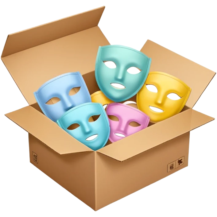 a box of skincare mask packs emoji