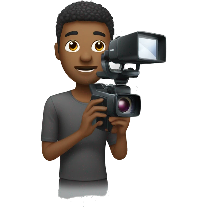 man, no glasses, filming with a handheld camcorder emoji