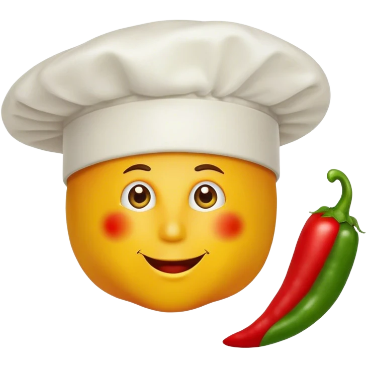 chef hat alongside various peppers emoji