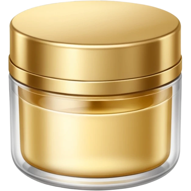 Produtos de beleza delicado com tampa dos potes dourados e fundo transparente pra usar como figurinha emoji