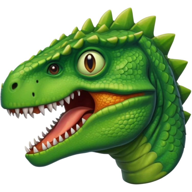 dinosaur front face, half body emoji