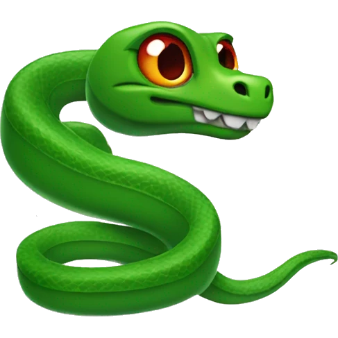 red snake with green eyes emoji