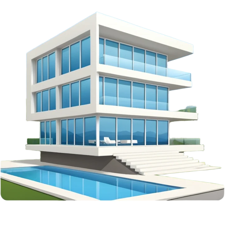 white 3 floor modern luxurious villa emoji