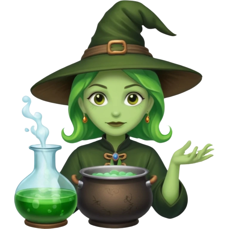 green witch cooking potion emoji