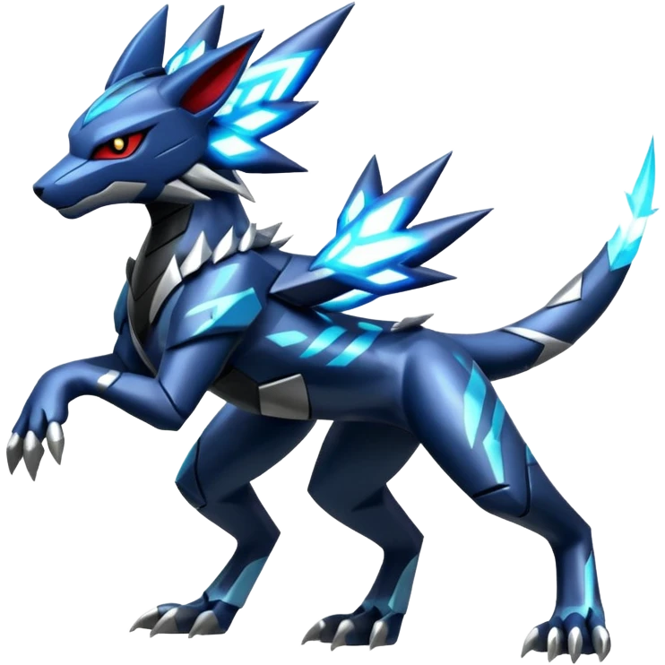 Shiny Futuristic Modern Zeraora-Dialga-Zoroark-fusion emoji