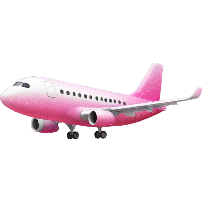 Pink ombre airplane with glitter  emoji