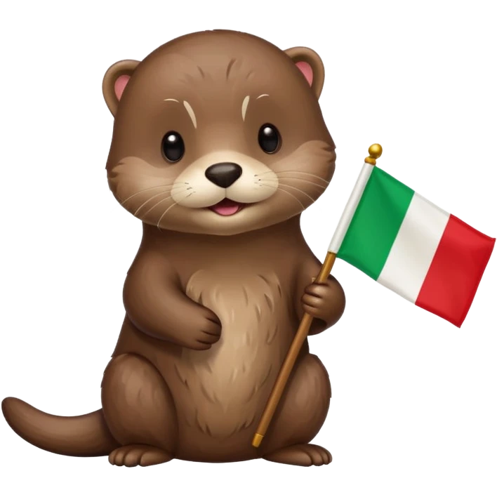 Otter with Italy flag emoji