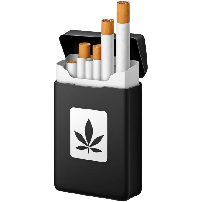 Minimalistic cigarette pack emoji, black and white emoji