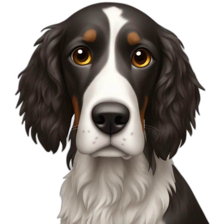 setter anglais noir a tache blanche emoji