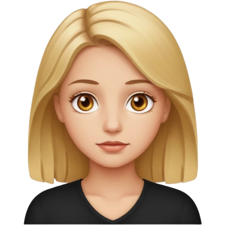 Dark blond white girl with hazle eyes  emoji