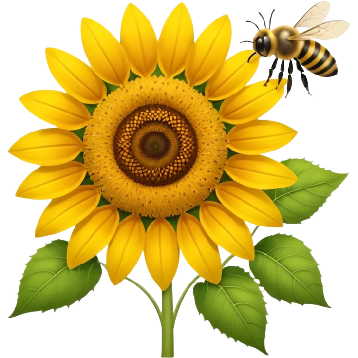  girasol y una aveja emoji
