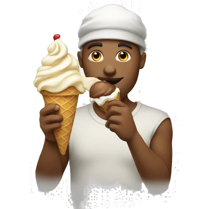 Sirjan eating an ice cream emoji