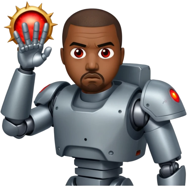 kanye west fighting evil ai robot emoji