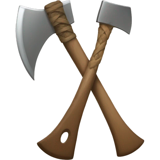 axe with a beige bow tied on the center emoji