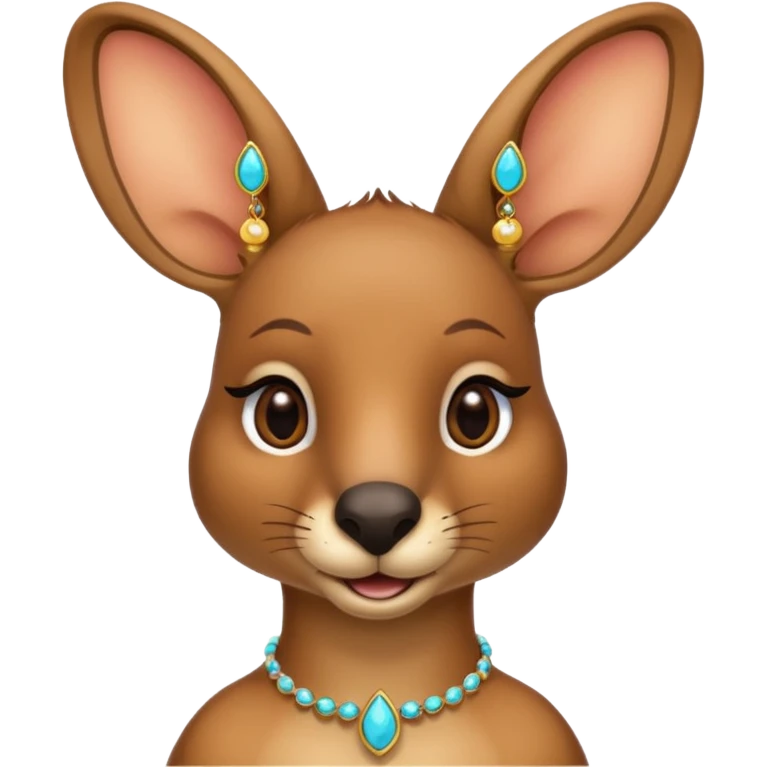 kangaroo with earrings emoji