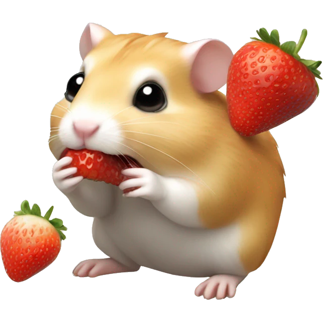 Hamster eating strawberry emoji