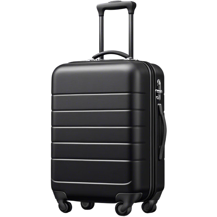 Carry-on luggage, sleek black emoji