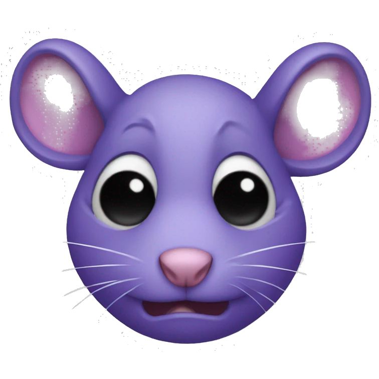 Purple rat crying with smudged black mascara under the eyes emoji