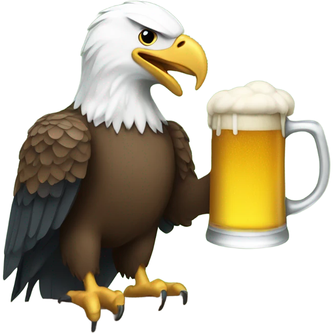 bald eagle holding a beer emoji