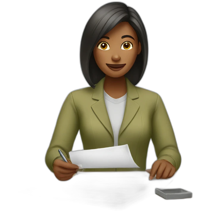 women filling paperwork emoji