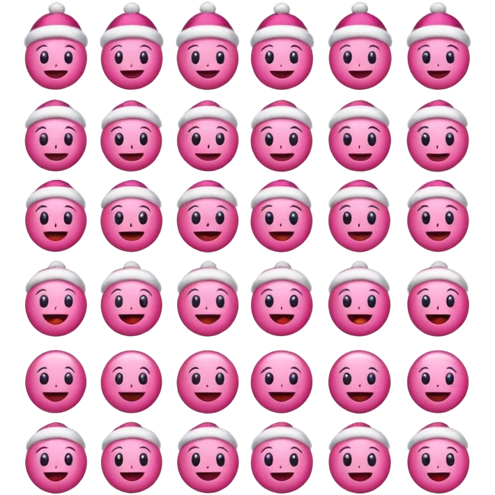 Cute pink Christmas and new years emojis emoji