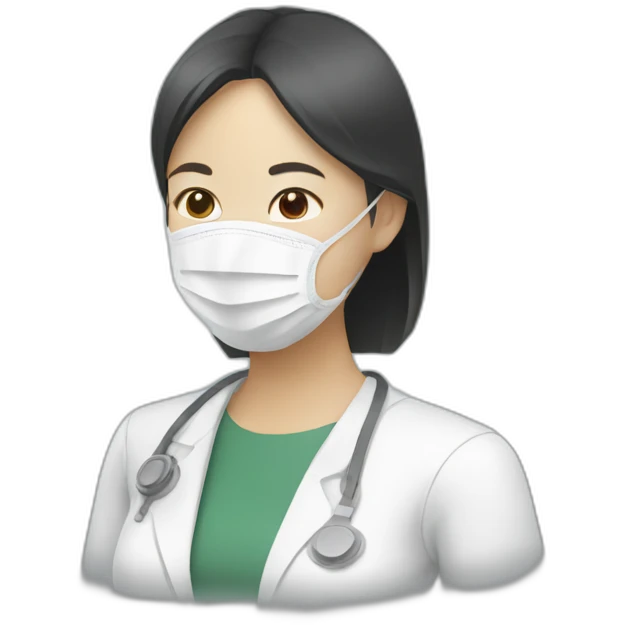Asian woman wearing white respirator emoji