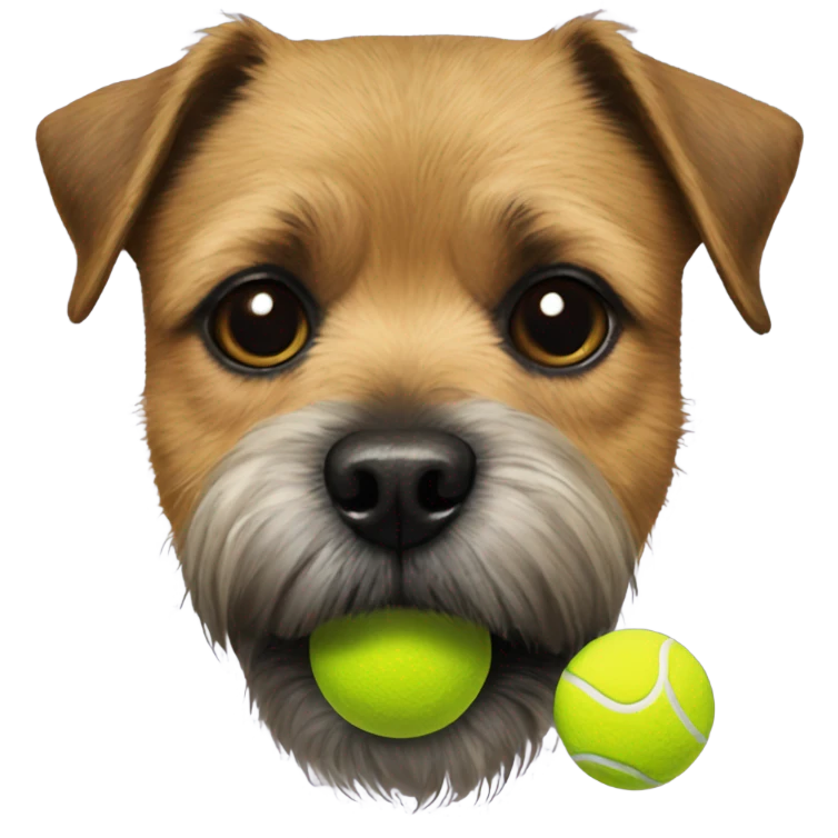 border terrier with a tennis ball emoji