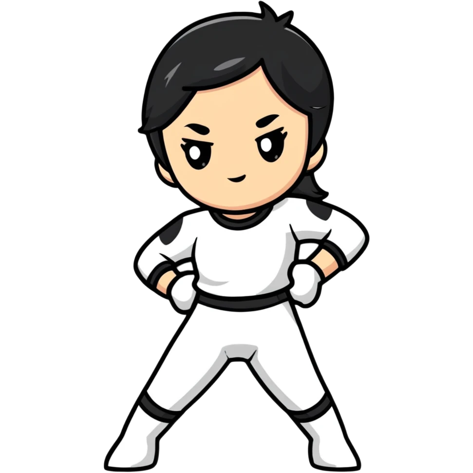 girl with fierce pose emoji