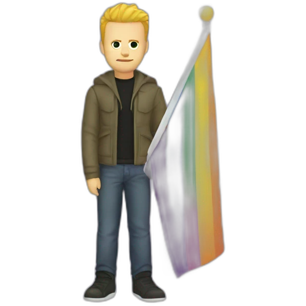 jesse pinkman holding the nonbinary pride flag emoji