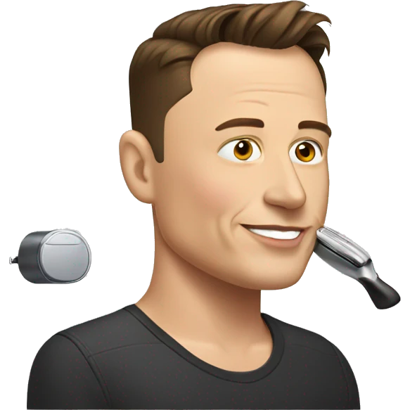 elon musk, shaving head emoji