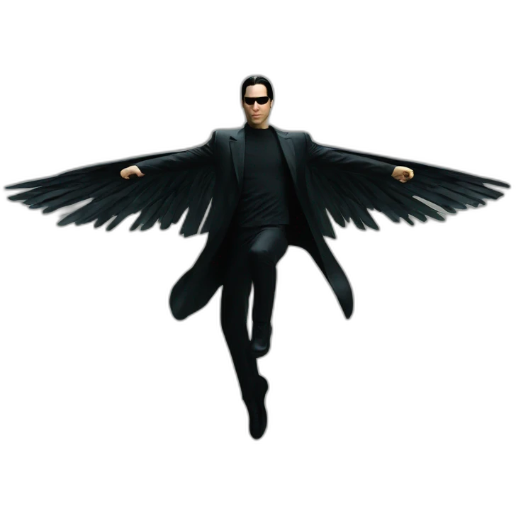 neo the matrix flying emoji