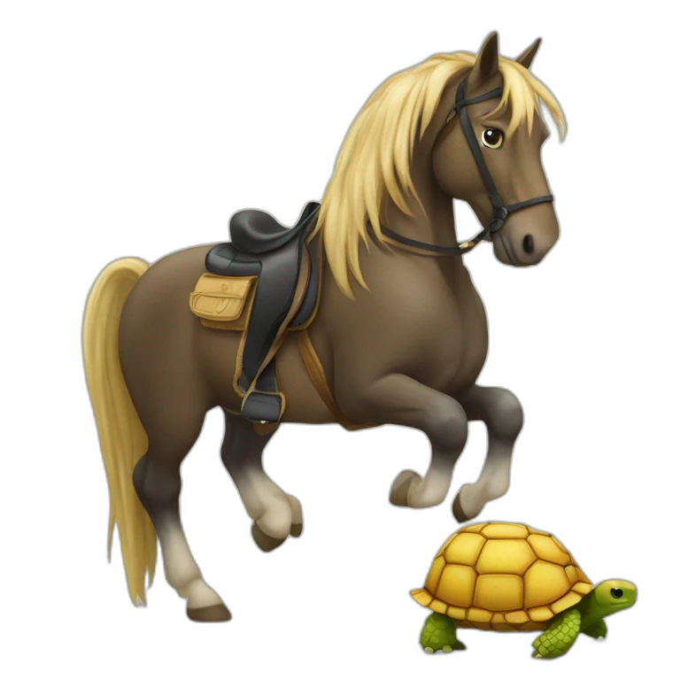 Cheval sur une tortue emoji