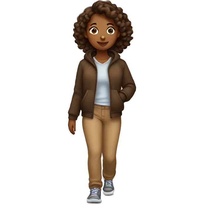 brown girl walking emoji