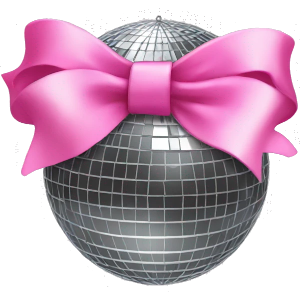 disco ball with a pink bow emoji