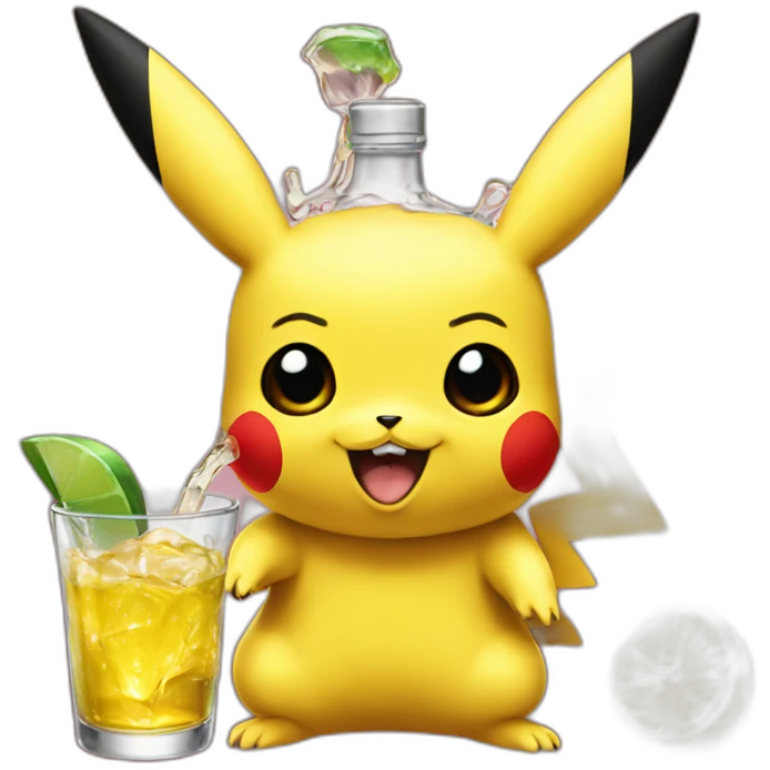 pikachu with tequila emoji