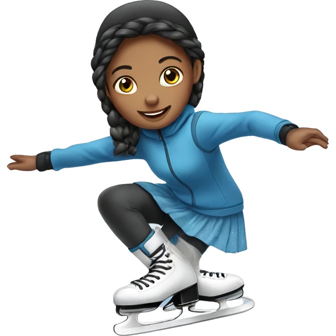 young girl ice skating emoji