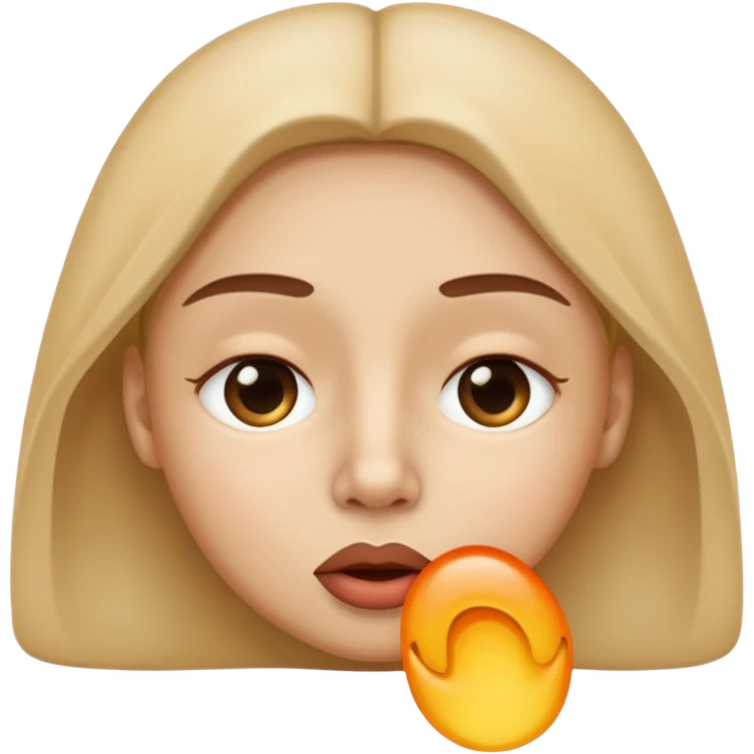 Silent face, shushing middle of face emoji