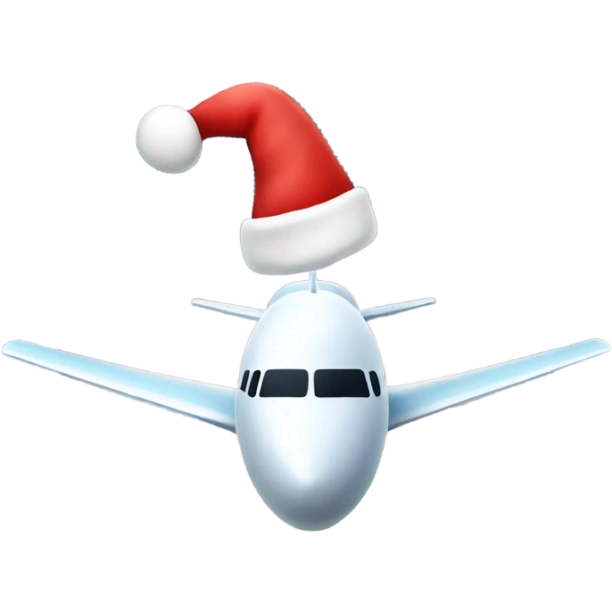 Plane with Santa hat emoji