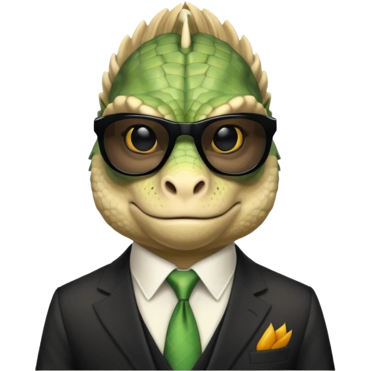 capitalist iguana banker godfather with black sunglasses satirical emoji
