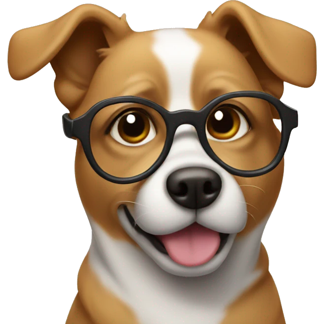 dog wearing glasses  emoji